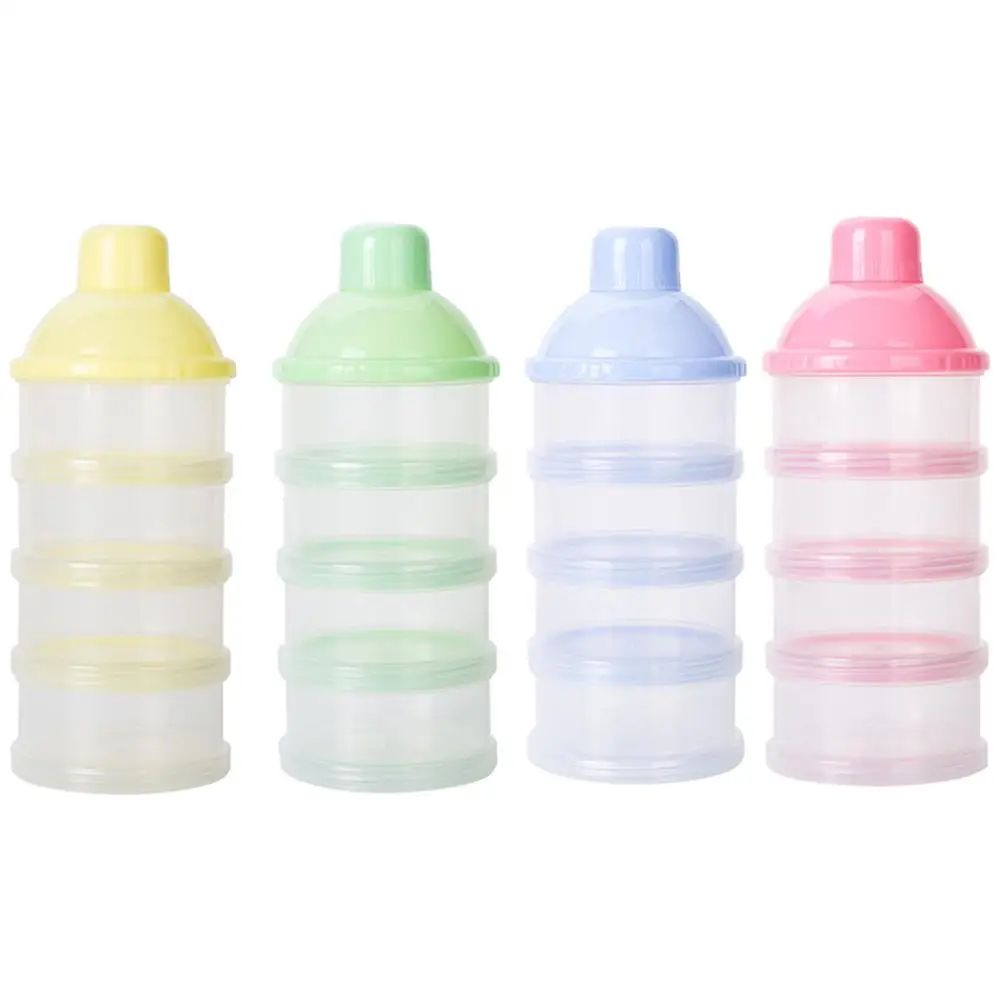 Baby Children Portable Detachable Large-capacity Four-layer Milk Powder Box Sub-packed Sealed Snack Box for Baby Care