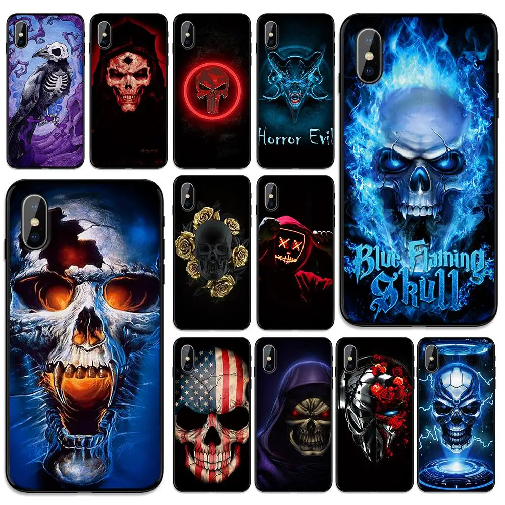 

satanic scary skull Soft TPU Case Cover for Apple iPhone 6 6S 7 8 Plus 5 5S SE X XS MAX XR Silicone Cases