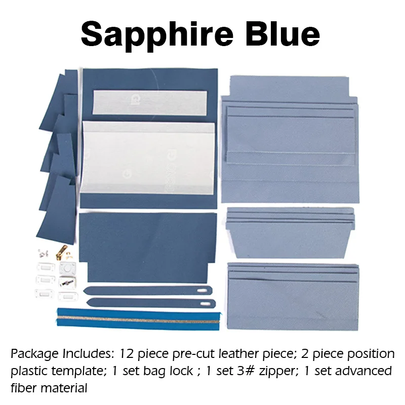WUTA 706, ручная работа, известный клатч, кошелек, кожаный набор, сумочка, кошелек, полуфабрикат, сделай сам, подарок, EPSOM, кожа, Франция, импорт - Цвет: Sapphire Blue