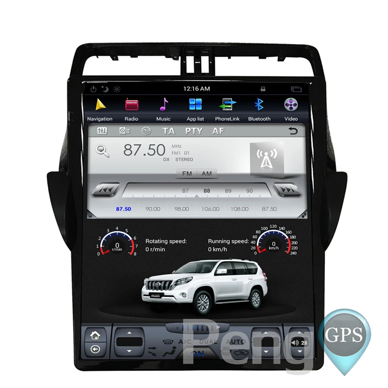 2 Din Радио 2G+ 64G 17 дюймов Android автомобильный gps-навигация, dvd-плеер для Toyota Land Cruiser Prado 150 ips Tesla стиль головного устройства