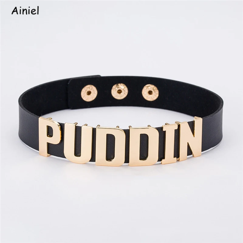 

Movie Suicide Squad Harley Quinn Necklace Cosplay Black burgundy purple white Necklet for women men Button/Buckle Accessory