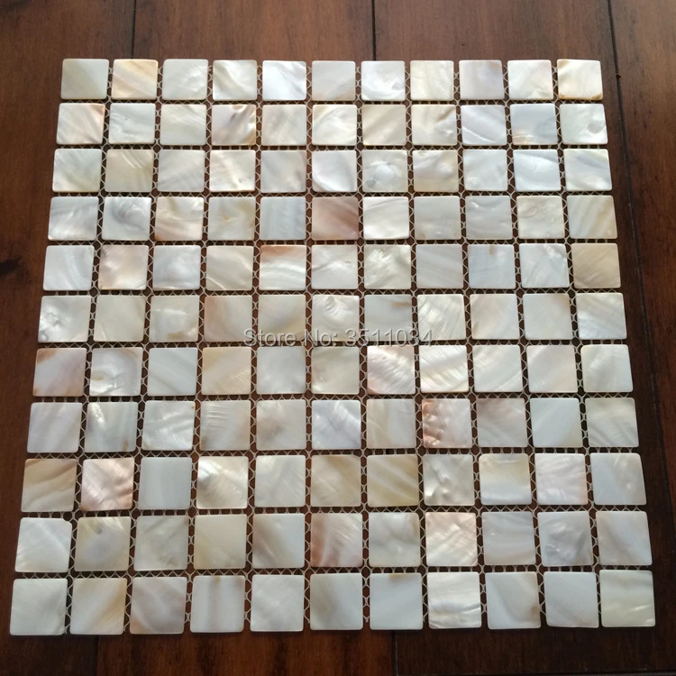 

25MM Particle seamed Natural shell mosaic tiles mother of natural sea pearl shell Brick seashell backsplash mosaic