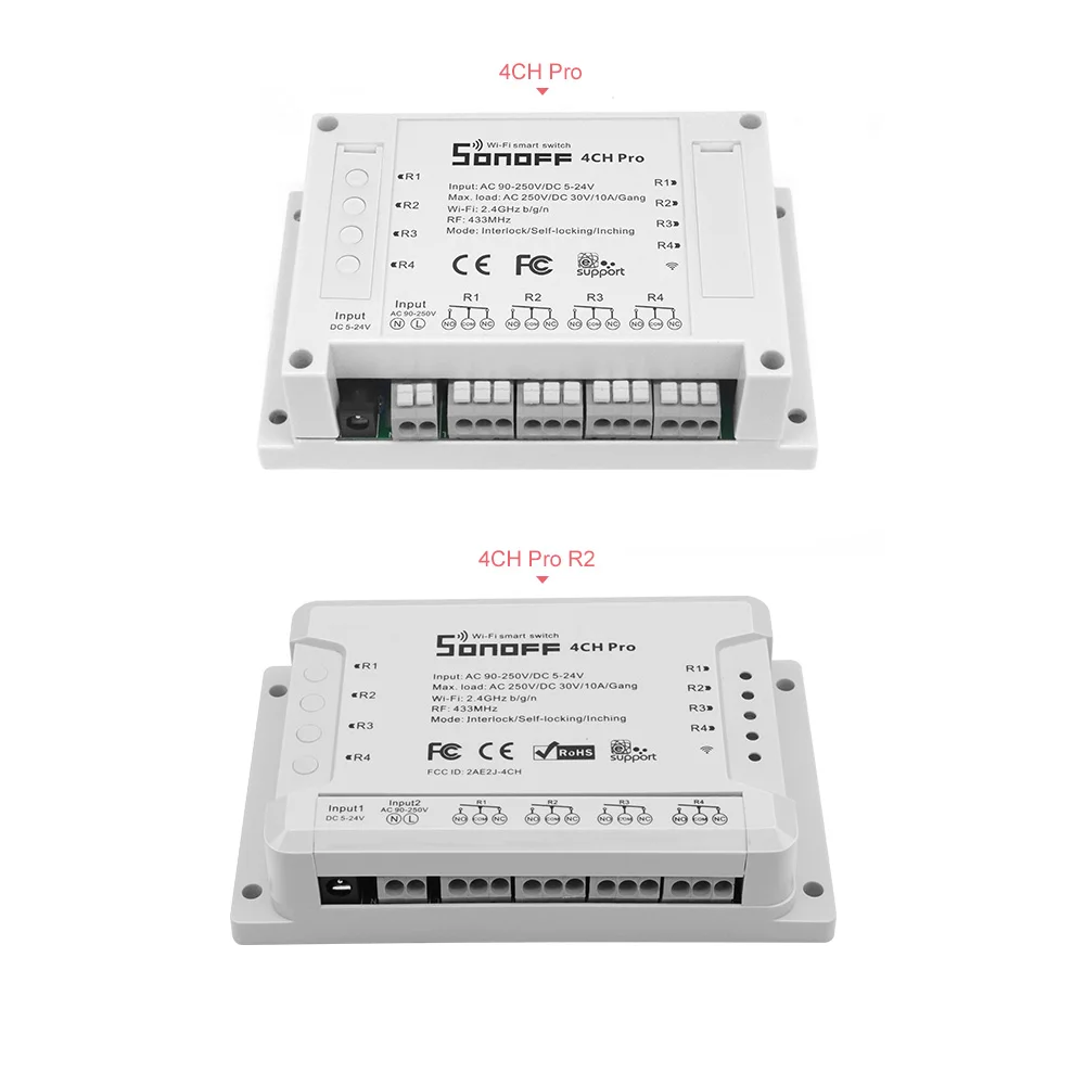Новый SONOFF 4CH Pro R2 беспроводной многоканальный WIFI переключатель для умного дома
