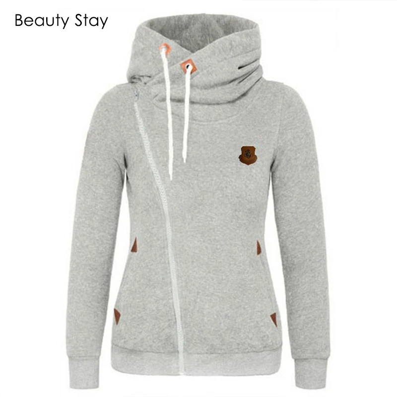 Beautystay長袖ポケットサイドジッパー女の子パーカー女性特大ジップ Beautystay長袖ポケットサイドジッパー女の子パーカー女性特大ジップ