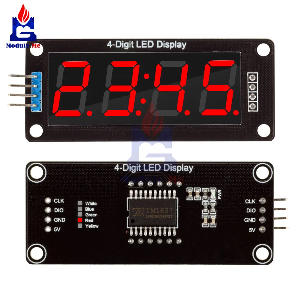 TM1637 4 Digit 0.56 RED Digital LED Display Tube Decimal 7 Segments ...