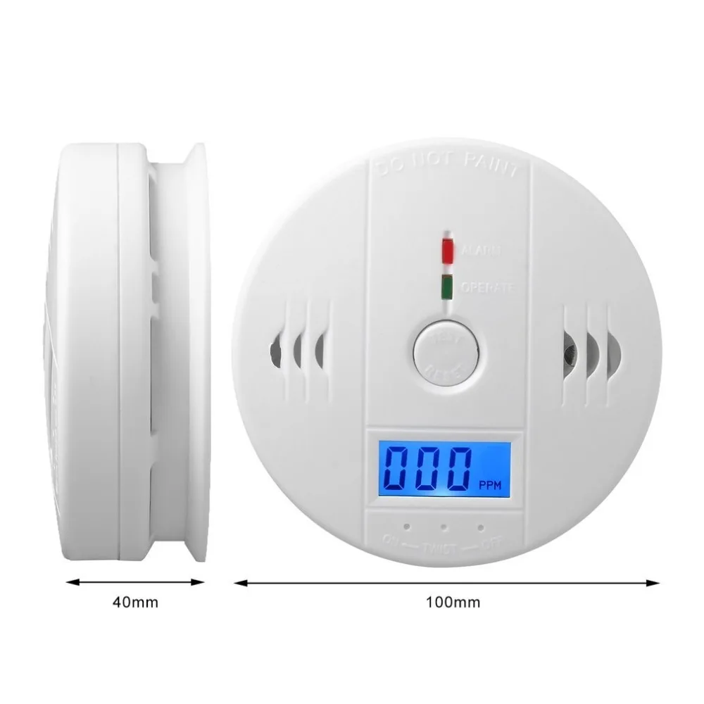 

CO Gas Sensor Detector Carbon Monoxide Poisoning Alarm Detector LCD Photoelectric Independent 85dB Warning High Sensitive