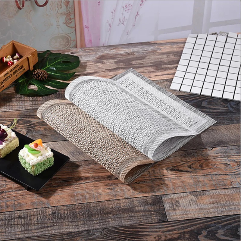 

ONEUP 4Pcs/lot Placemat Exquisite Pvc tablemat Waterproof Slip-Resistant heat insulation Dining Table Mat Disc Pads Bowl Pad