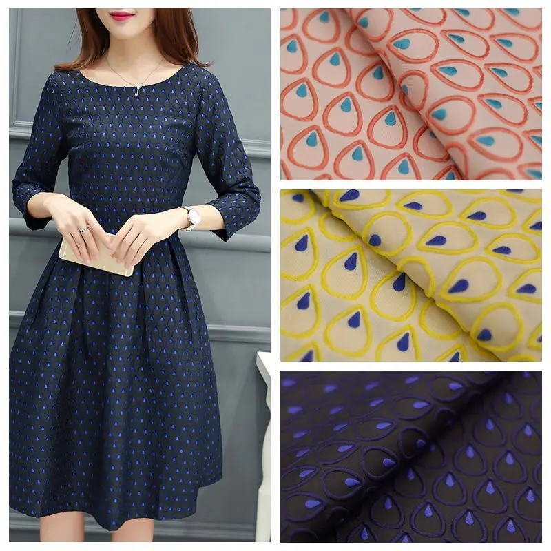 

Water Drops Clothing Fashion Dresses Trench Coats High-grade fabrics DIY jacquard fabrics Cheap fabrics Free shipping fabric