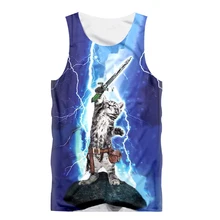 Модные сексуальные топы на бретелях мужская майка без рукавов гром Кот игра электрический 3D принт Фитнес Бодибилдинг Tanktop