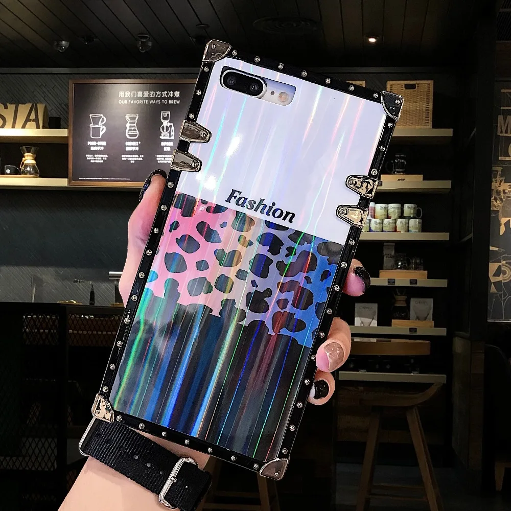 

FastDeng Luxury Fashion Laser Case For Samsung Galaxy S8 S9 S10 Gold Rivet Spliced Sexy Leopard Cover For S8P S9P S10P Note8 9