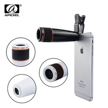 APEXEL телефон объектив Универсальный клип 12X телефото линза мобильного телефона оптический зум телескоп камера для iPhone Sumgung htc xiaomi