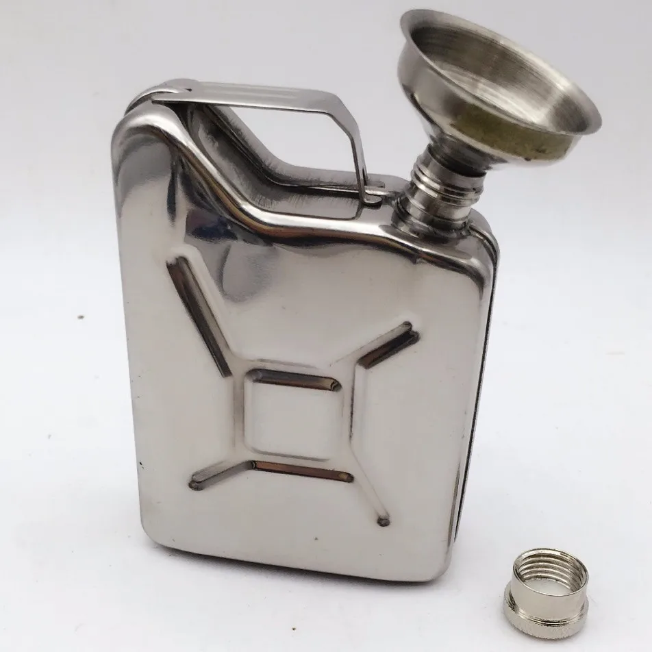 Drinkware hot sliver or  Arm Green  or Blue 100% 18/8 Stainless Steel Jerry Can Hip Flask  or Oil flask with free funnel Drinkware for kid