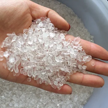 

50g Natural Small Chip Clear White Rock Crystal Quartz Mineral Specimen Fish Tank Garden Flowerpot Decoration Degaussing Stones