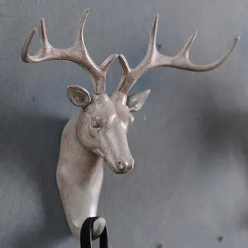 

American deer animal decorative wall hooks creative perspective retro clothes coat hook key entrance point bar