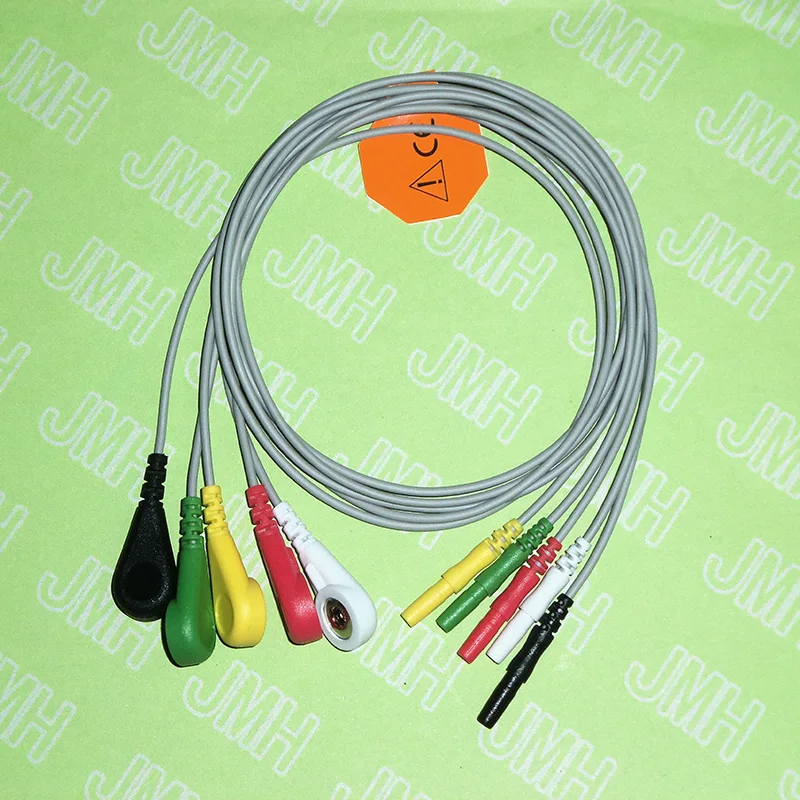 

1.5 Din Series ECG/EKG IEC 5 lead cable and leadwires,Clip or snap.