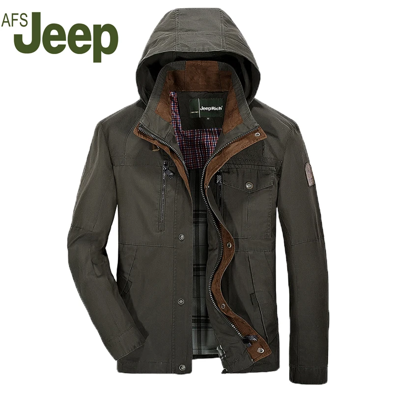 AFS JEEP 2016 New autumn and winter men's casual jacket men hooded warm