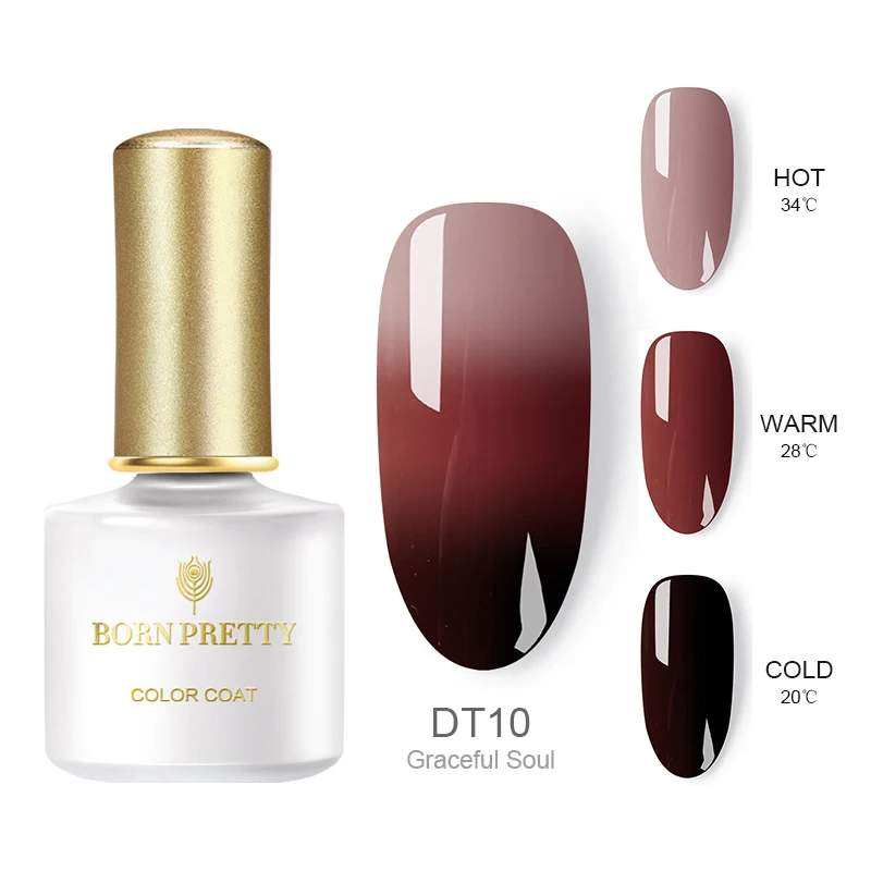 Термальный Гель лак BORN PRETTY Delux 6 мл 3 слоя температурный цвет отмачиваемый УФ гель