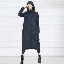 Европейский большой бренд, женская одежда, ультра длинная утолщенная супер теплая зимняя куртка для женщин, пуховик с капюшоном, парка, верхняя одежда GQ628