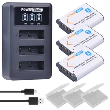 3Pcs 1600mAh NPBX1 NP BX1 NP-BX1 Batteries + LED 3 Port USB Charger for Sony DSC-RX100 DSC-WX500 HX300 WX300 HDR AS100v AS200V