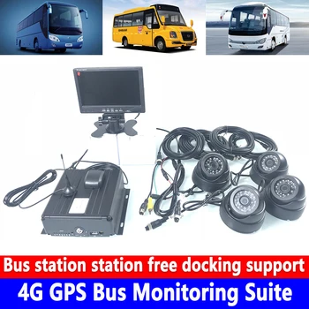 

4-channel SD card cyclic recording 960P HD pixel remote monitoring 4G GPS Bus Monitoring Suite concrete truck / freight car