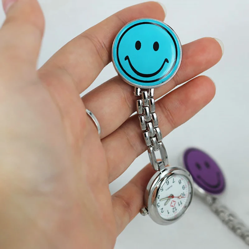 2015 new fashion Cute Nurse Portable White Smiling Face Design Pocket Watches women 2