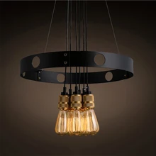 6 heads pendant lamp loft light living room dining room restaurant bar club office cafe light vintage chandelier iron droplight nordic fashion pendant lamp adjustable living room bedroom dining room kitchen restaurant bar club market cage light chandelier