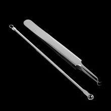 2 шт./компл. уход за лицом изгиб изогнутый очиститель лица средство для удаления пятен угрей Пинцет иглы Уход за кожей Инструмент для красоты