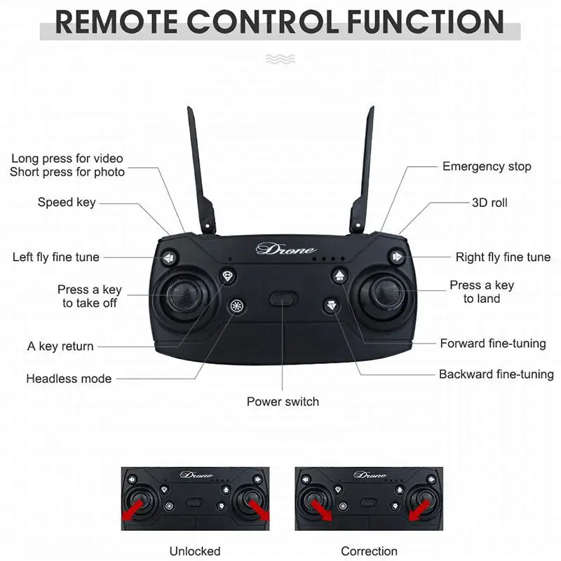 JDRC JD-20 YH-19 WI-FI с видом от первого лица 2MP Широкий формат Камера высокое режим удержания складной Квадрокоптер с дистанционным управлением Дрон против визуализации XS809HW E58 D30