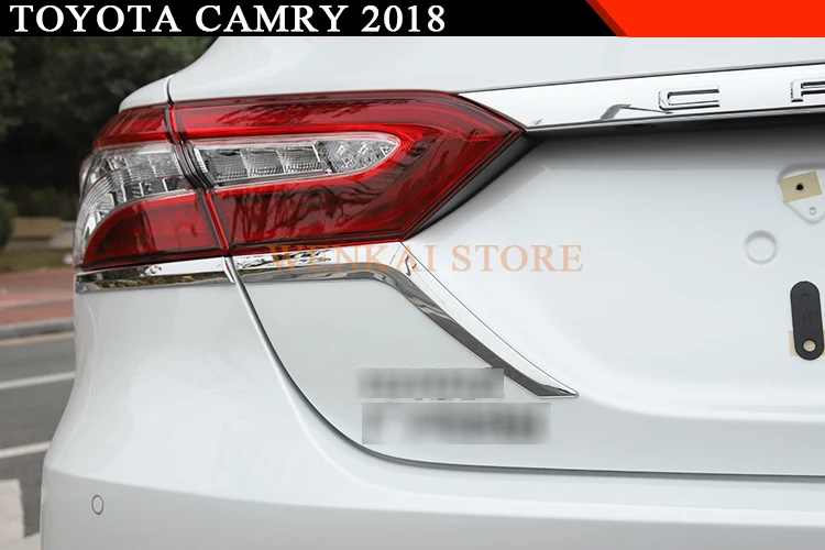 Для Toyota Camry XV70, автомобильный Стайлинг, задний светильник, в полоску, отделка, аксессуары, яркое серебро, АБС ХРОМ, 4 шт