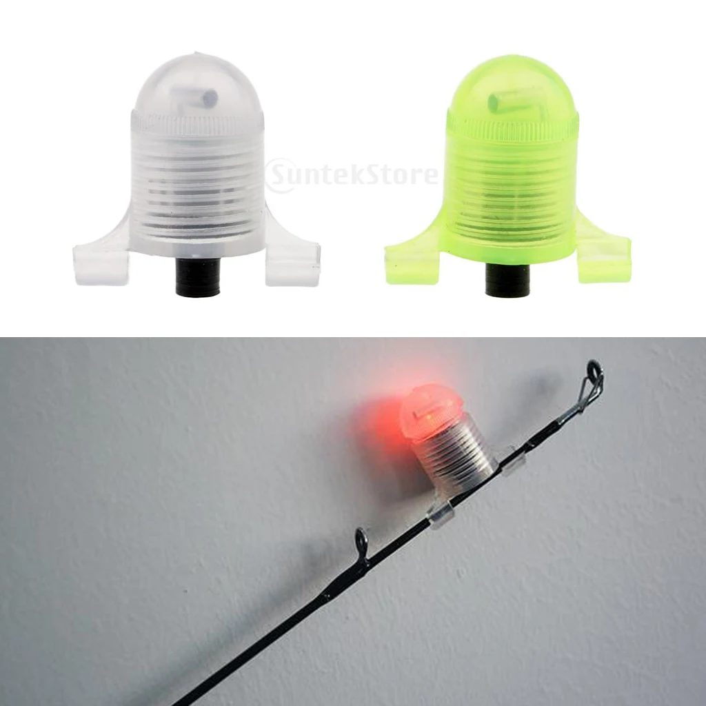 

Perfeclan 2pcs Plastic Fishing Strike Alert Led Fish Bite Alarm White Green Huelga de pesca avisos greve des alertes peche