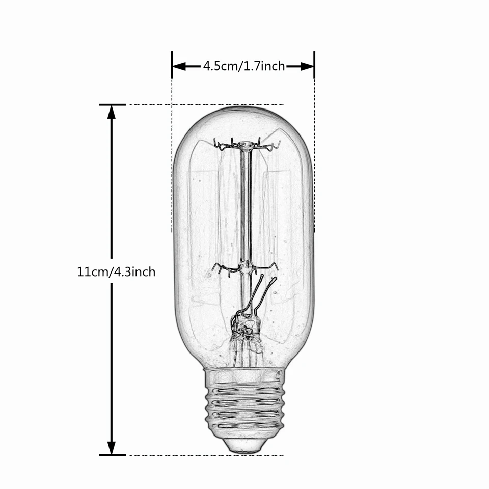 Светодиодный Винтаж Эдисон лампы E26/E27 можно использовать энергосберегающую лампу или светодиодную лампочку) T45 серии 110 v/220 v Праздничные огни 40 Вт Ретро лампа накаливания светодиодные лампы для домашнего декора