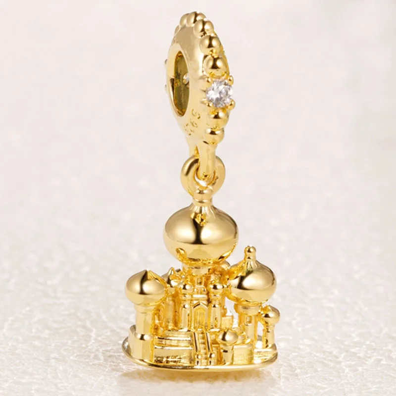 

New 925 Sterling Silver Charm Shine Princess Jasmine Aladdin Agrabah Castle Pendant Bead Fit Pandora Bracelet Bangle Diy Jewelry