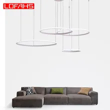LOFAHS современный светодиодный подвесной светильник с алюминиевыми кольцами, светильник s для дизайна, подвесной светильник с большой линией, светодиодный светильник