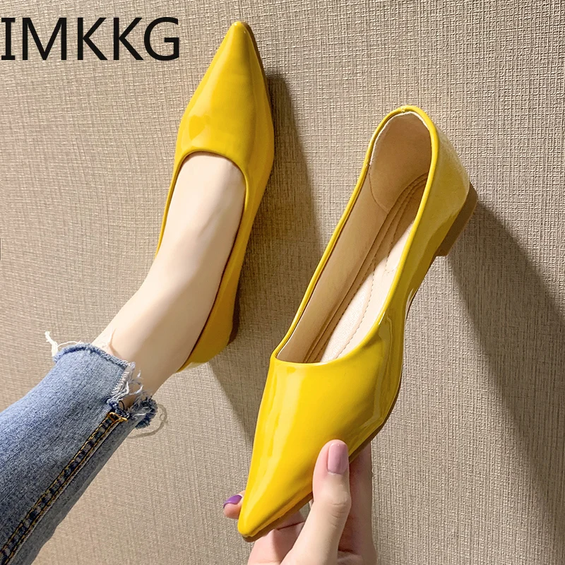 yellow flat shoes