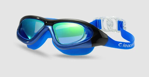 Роскошные мужские и женские унисекс Покрытие Зеркальные взрослых воды анти туман, анти УФ, водонепроницаемые очки для плавания B42004 - Цвет: Синий