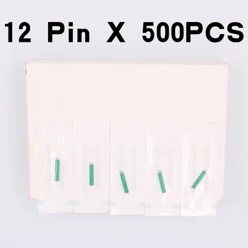 

New 500PCS 0.25MM 12Pin Permanent Makeup Manual Eyebrow Tattoo Needles Blade For 3D Embroidery Microblading Tattoo Pen Machine