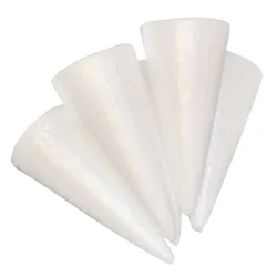5 Pieces White Cone Shape Christmas Tree Styrofoam Polystyrene Foam Materials for Kids Crafts DIY Modeling Handmade Toys 150mm