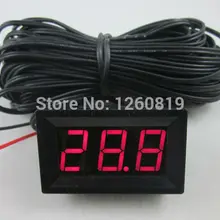 DC 12V Красный светодиодный цифровой термометр с 10 м Зонд темп Сенсор-50~ 110C градусов детектор металла цифровой Температура метр