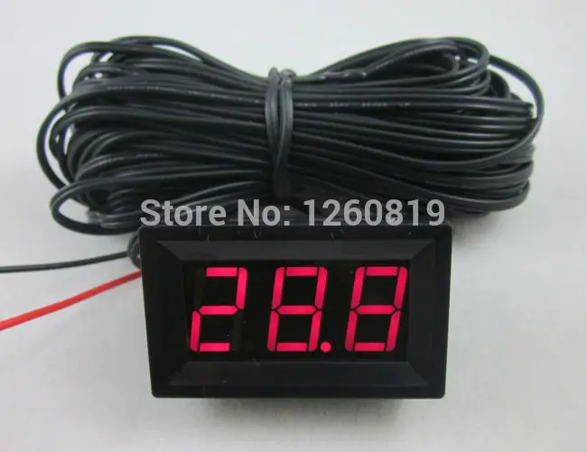 

DC 12V Red LED Digital Thermometer with 10m Temp Probe Sensor -50~110C Degree Metal Detector Digital Temperature Meter