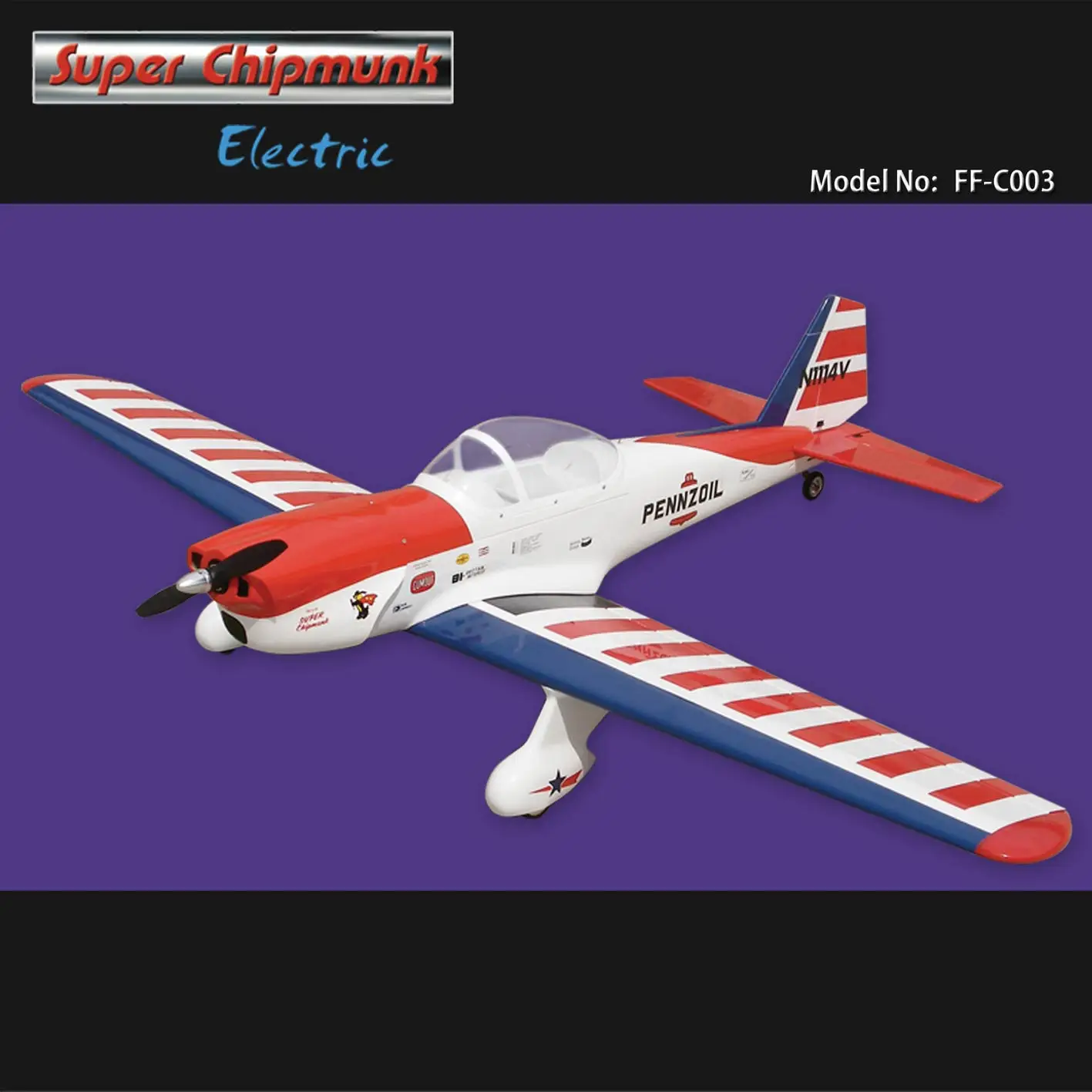 Супер Chipmunk Электрический 1620 мм ARF стекловолокно фюзеляж деревянные крылья RC