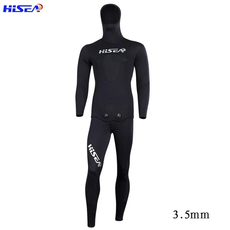 Hisea 3,5 мм камуфляжные мужские Гидрокостюмы для подводной охоты гидрокостюм одежда для рыбалки и охоты - Цвет: 3.5mm black