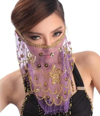 Indian Belly Dance Face Women Veil Tribal Belly Dancing Veils for Sale 12 colors Available High Quality Cheap