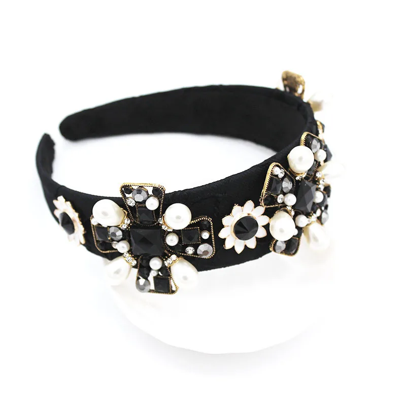 

Rhinestone Wedding Hair Accessory Womens Jeweled Baroque Jeweled Headband with Gems Diamonds Beach Korea Ins Wild Dance Party