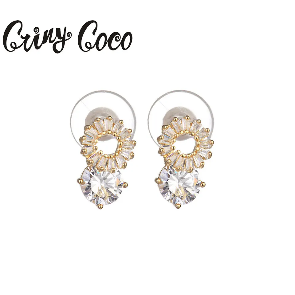 

Cringcoco 2019 Small Ring Crystal Golden Stud Earrings Are Perfect For Parties And Dates Beautiful Fashion Accessories For Women