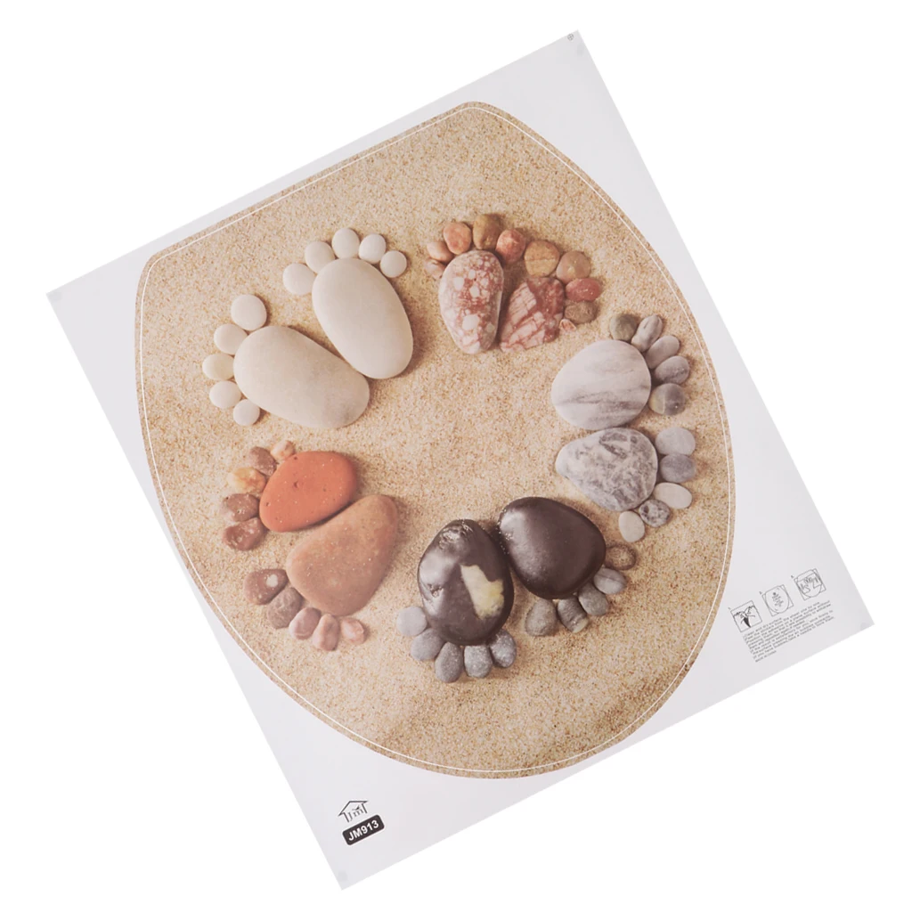 Toilet Seat Cover Decal Adhesive Bathroom Toilet Seat Lid Sticker Mural for Home Hotel Bathroom Decoration