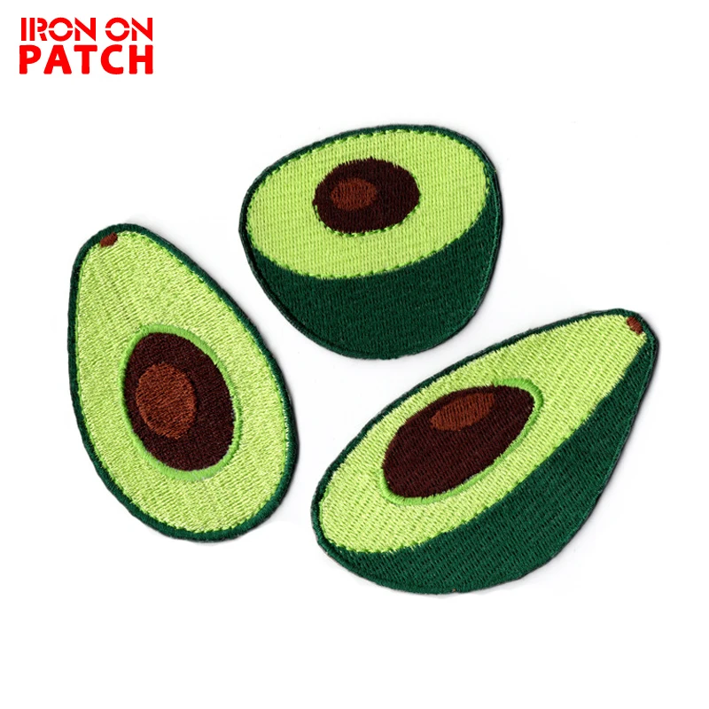 

Fruit Avocado Patches Iron on Patches for Clothing DIY Stripes Stickers Appliques Embroidered Patch Fabric Badges