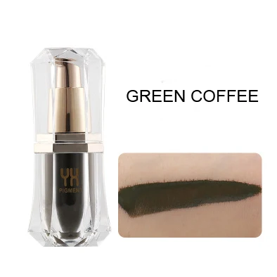 1 шт органический микроблейдинг пигмент бровей/губ татуировки чернила для перманентного макияжа вышивка Микро Пигмент паста микроблейдинг поставка - Цвет: green coffee
