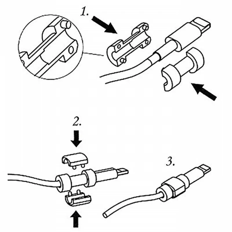 PORTEFEUILLE 5 шт. USB кабель протектор Saver Наушники Шнур защиты провода крышка данных зарядное устройство линии защитный рукав для iphone 7