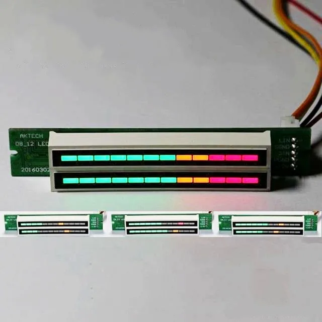 

Dual 12 Stereo Level indicator DIY Kit LED VU Meter lamps Light Speed Adjustable for Power amplifier