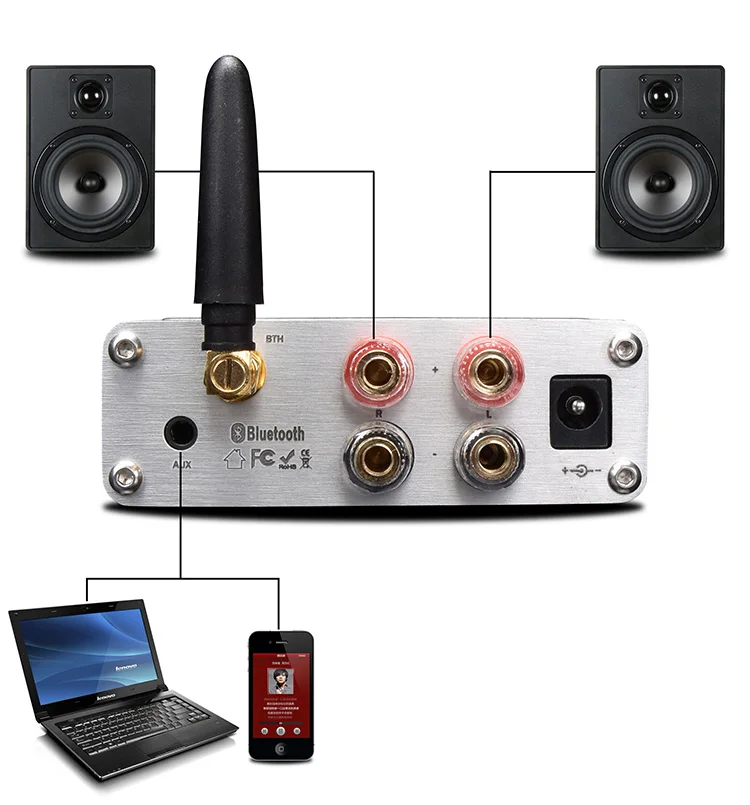 TPA3116 2,0 Класс D Мини цифровой усилитель мощности с регулятором тона bluetooth 5,0 Максимальная выходная мощность 50 Вт* 2